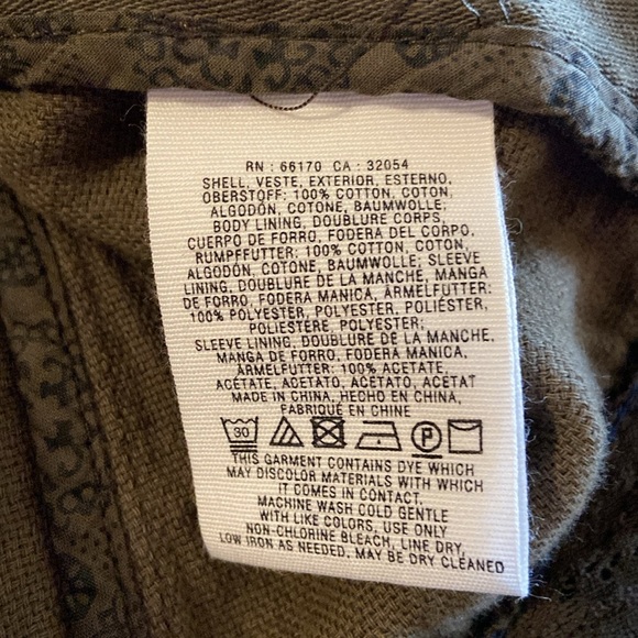 Hei Hei by Anthropologie Olive Green Denim Utility Button Front Jacket 3050 - Picture 9 of 10